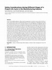 Research paper thumbnail of Safety considerations during different stages of a project life cycle in the manufacturing industry