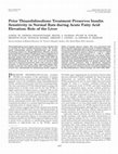 Research paper thumbnail of Prior Thiazolidinedione Treatment Preserves Insulin Sensitivity in Normal Rats during Acute Fatty Acid Elevation: Role of the Liver