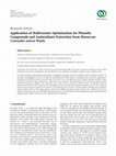 Research paper thumbnail of Application of Multivariate Optimization for Phenolic Compounds and Antioxidants Extraction from Moroccan Cannabis sativa Waste