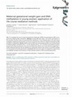 Research paper thumbnail of Maternal gestational weight gain and DNA methylation in young women: application of life course mediation methods