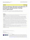 Research paper thumbnail of Pharmacotherapy, alternative and adjunctive therapies for eating disorders: findings from a rapid review