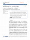 Research paper thumbnail of Nonlinearity and nonclassicality in a nanomechanical resonator