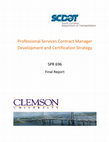 Research paper thumbnail of Professional Services Contract Manager Development and Certification Strategy