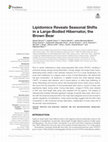 Research paper thumbnail of Lipidomics Reveals Seasonal Shifts in a Large-Bodied Hibernator, the Brown Bear