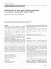 Research paper thumbnail of Reference data for bone speed of sound measurement by quantitative ultrasound in healthy children