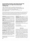 Research paper thumbnail of Teaching Medical Students to Help Patients Manage Their Weight: Outcomes of an Eight-School Randomized Controlled Trial