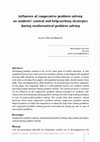 Research paper thumbnail of Influence of cooperative problem solving on students' control and help-seeking strategies during mathematical problem solving