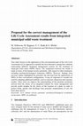 Research paper thumbnail of Proposal for the correct management of the Life Cycle Assessment results from integrated municipal solid waste treatment