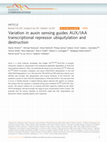 Research paper thumbnail of Variation in auxin sensing guides AUX/IAA transcriptional repressor ubiquitylation and destruction