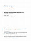 Research paper thumbnail of Multi-Criteria Decision Analysis (MCDA) for Agricultural Sustainability Assessment