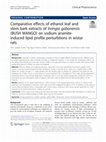 Research paper thumbnail of Comparative effects of ethanol leaf and stem bark extracts of Irvingia gabonensis (BUSH MANGO) on sodium arsenite-induced lipid profile perturbtions in wistar rats