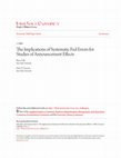 Research paper thumbnail of The Implications of Systematic Fed Errors for Studies of Announcement Effects