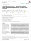 Research paper thumbnail of Maternal genomic variability of the wild boar (Sus scrofa) reveals the uniqueness of East‐Caucasian and Central Italian populations