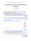 Research paper thumbnail of An Annotated List of Toponyms Mentioned in the Talmud