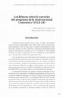 Research paper thumbnail of Los debates sobre la cuestión del programa de la Internacional Comunista (1922-24