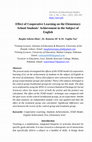 Research paper thumbnail of Effect of Cooperative Learning on the Elementary School Students' Achievement in the Subject of English