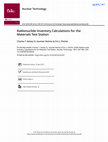 Research paper thumbnail of Radionuclide Inventory Calculations for the Materials Test Station