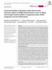 Research paper thumbnail of Carotenoid isolates ofSpondias mombindemonstrate anticancer effects in DMBA‐induced breast cancer in Wistar rats through X‐linked inhibitor of apoptosis protein (XIAP) antagonism and anti‐inflammation