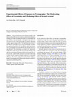 Research paper thumbnail of Experimental Effects of Exposure to Pornography: The Moderating Effect of Personality