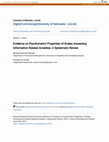 Research paper thumbnail of Evidence on Psychometric Properties of Scales Assessing Information Related Anxieties: A Systematic Review