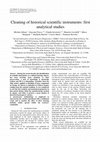 Research paper thumbnail of Cleaning of historical scientific instruments: first analytical studies, 2019 IMEKO TC4 International Conference on Metrology for Archaeology and Cultural Heritage