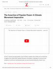 Research paper thumbnail of The Assertion of Popular Power: A Climate Movement Imperative