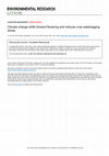 Research paper thumbnail of Climate change shifts forward flowering and reduces crop waterlogging stress