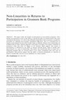 Research paper thumbnail of Non-linearities in returns to participation in Grameen Bank programs