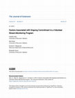 Research paper thumbnail of Factors Associated with Ongoing Commitment to a Volunteer Stream-Monitoring Program