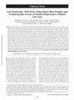 Research paper thumbnail of Left Ventricular Wall Stress-Mass-Heart Rate Product and Cardiovascular Events in Treated Hypertensive Patients: LIFE Study