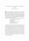 Research paper thumbnail of Lettura di una lirica di Finisterre: L´ arca