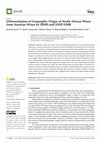 Research paper thumbnail of Differentiation of Geographic Origin of South African Wines from Austrian Wines by IRMS and SNIF-NMR