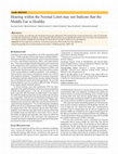 Research paper thumbnail of Hearing within the Normal Limit may not Indicate that the Middle Ear is Healthy