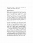 Research paper thumbnail of Transforming Identities in African Faith Communities and Leadership: One Continent, many Stories, 2013