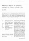 Research paper thumbnail of Influences of shrinkage and construction loading on loss of tension stiffening in slabs