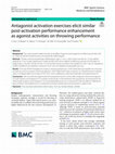 Research paper thumbnail of Antagonist activation exercises elicit similar post-activation performance enhancement as agonist activities on throwing performance