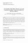 Research paper thumbnail of Accessing the First Job in a Slack Labour Market: Job Matching in South Africa