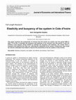 Research paper thumbnail of Elasticity and buoyancy of tax system in Cote dIvoire