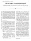 Research paper thumbnail of On the Risk of Cancelable Biometrics