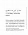 Research paper thumbnail of Canonizing De Kom: Sacrality, Blackness, and the Nation in Postcolonial Netherlands