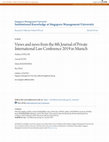 Research paper thumbnail of Views and news from the 8th Journal of Private International Law Conference 2019 in Munich