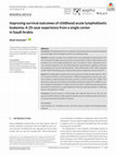 Research paper thumbnail of Improving survival outcomes of childhood acute lymphoblastic leukemia: A 25‐year experience from a single center in Saudi Arabia