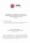 Research paper thumbnail of Développement et validation de nouveaux tests d'évaluation du comportement au feu des gaines de câble électrique basse tension