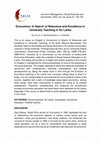 Research paper thumbnail of Economics: In Search of Relevance and Excellence in University Teaching in Sri Lanka