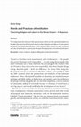 Research paper thumbnail of Words and Practices of Institution Theorising Religion and Labour in the Roman Empire -A Response