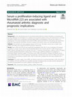 Research paper thumbnail of Serum a proliferation-inducing ligand and MicroRNA-223 are associated with rheumatoid arthritis: diagnostic and prognostic implications