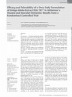 Research paper thumbnail of Efficacy and Tolerability of a Once Daily Formulation of Ginkgo biloba Extract EGb 761® in Alzheimer's Disease and Vascular Dementia: Results from a Randomised Controlled Trial