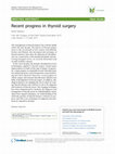 Research paper thumbnail of Recent progress in thyroid surgery