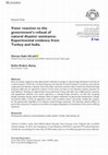 Research paper thumbnail of Voter reaction to the government's refusal of natural disaster assistance: Experimental evidence from Turkey and India