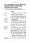 Research paper thumbnail of Effect of the addition of pinhão flour and bagasse generated after starch extraction on the formulation of cookie